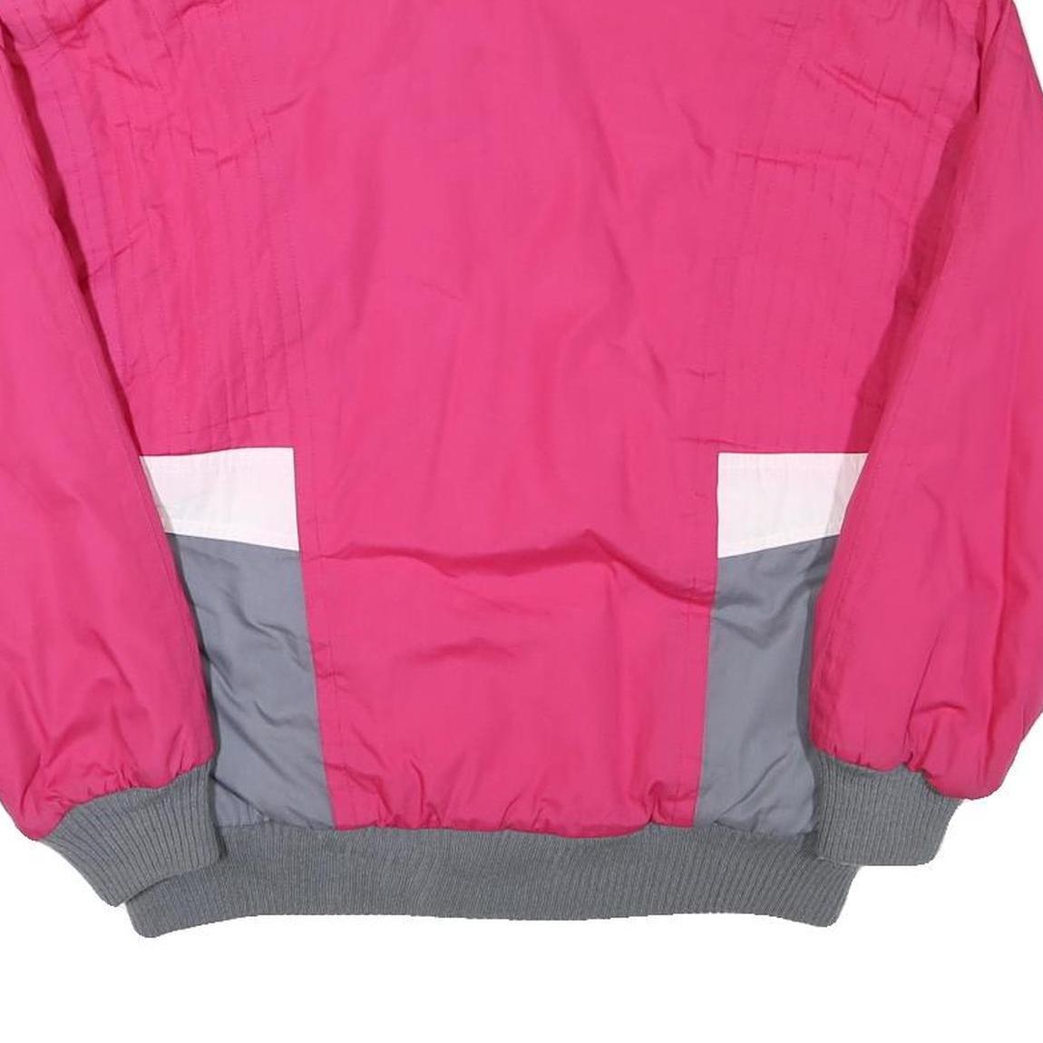 APRES SPORT Womens Pink & Grey Zip Jacket L Polyester Blend Colourblock Casual