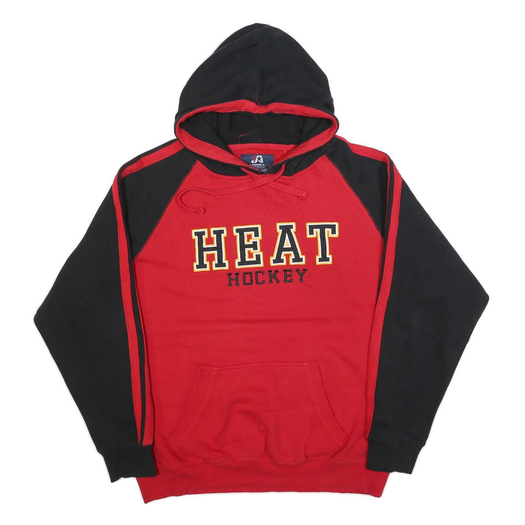 J AMERICA Mens Red & Black Heat Hockey Pullover Hoodie XL Sportswear Style