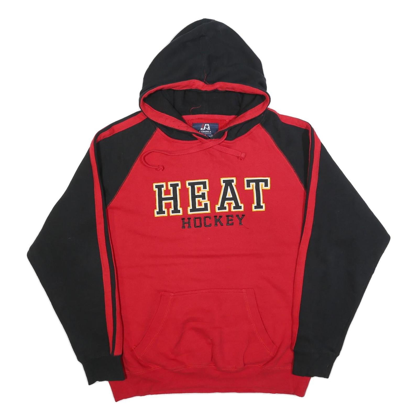 J AMERICA Mens Red & Black Heat Hockey Pullover Hoodie XL Sportswear Style