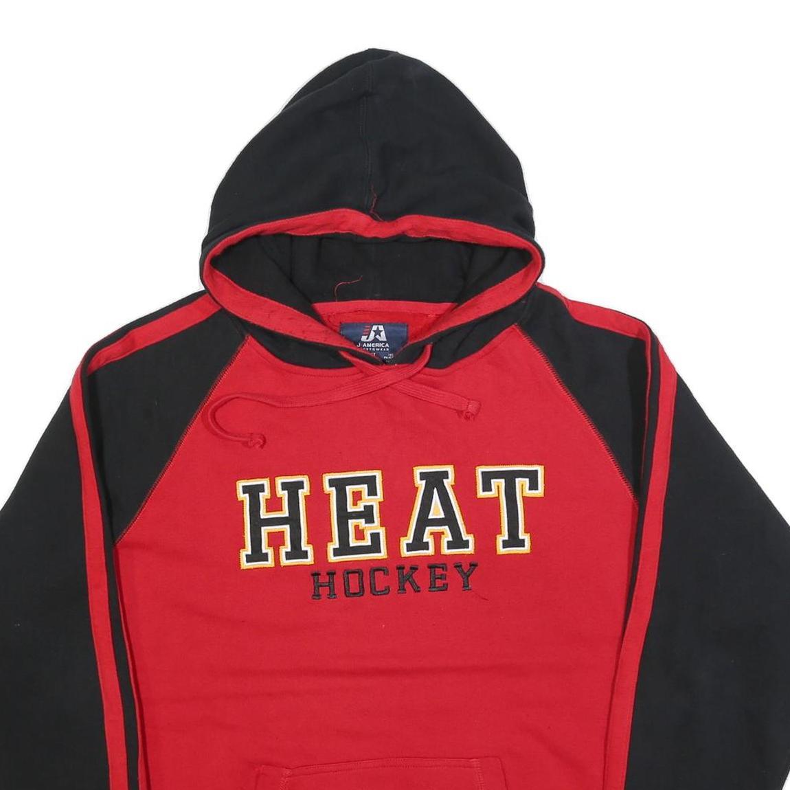 J AMERICA Mens Red & Black Heat Hockey Pullover Hoodie XL Sportswear Style