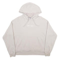 CHAMPION Womens Cream Hoodie M Cotton Blend Pullover Classic Logo Sweatshirt