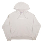 CHAMPION Womens Cream Hoodie M Cotton Blend Pullover Classic Logo Sweatshirt