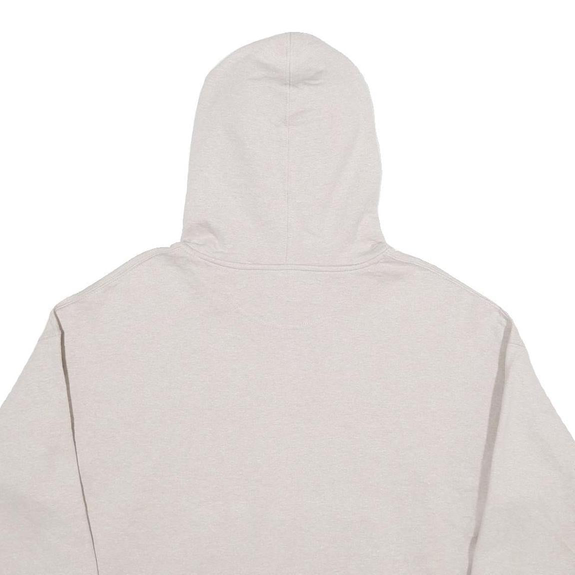 CHAMPION Womens Cream Hoodie M Cotton Blend Pullover Classic Logo Sweatshirt