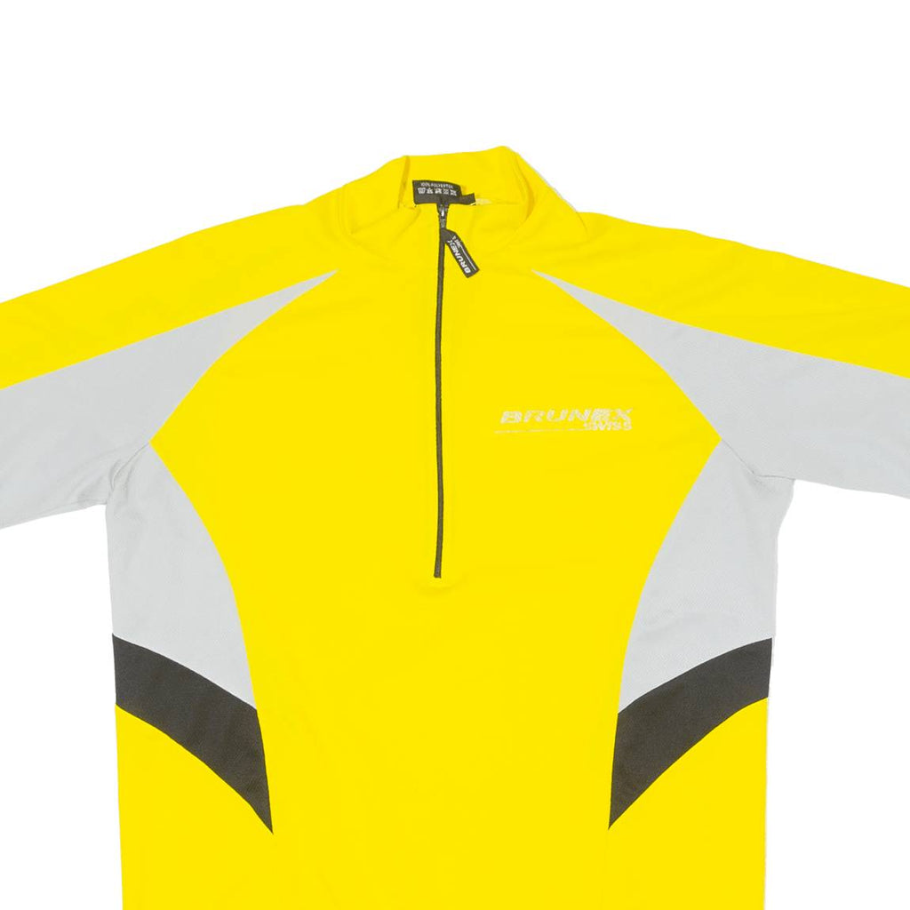 BRUNEX SWISS Cycling Mens Jersey Yellow 1/2 Zip XL