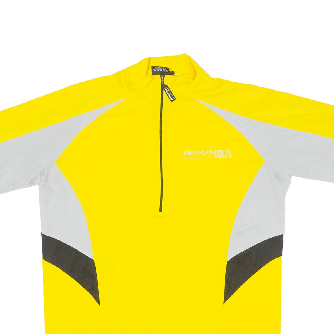BRUNEX SWISS Cycling Mens Jersey Yellow 1/2 Zip XL