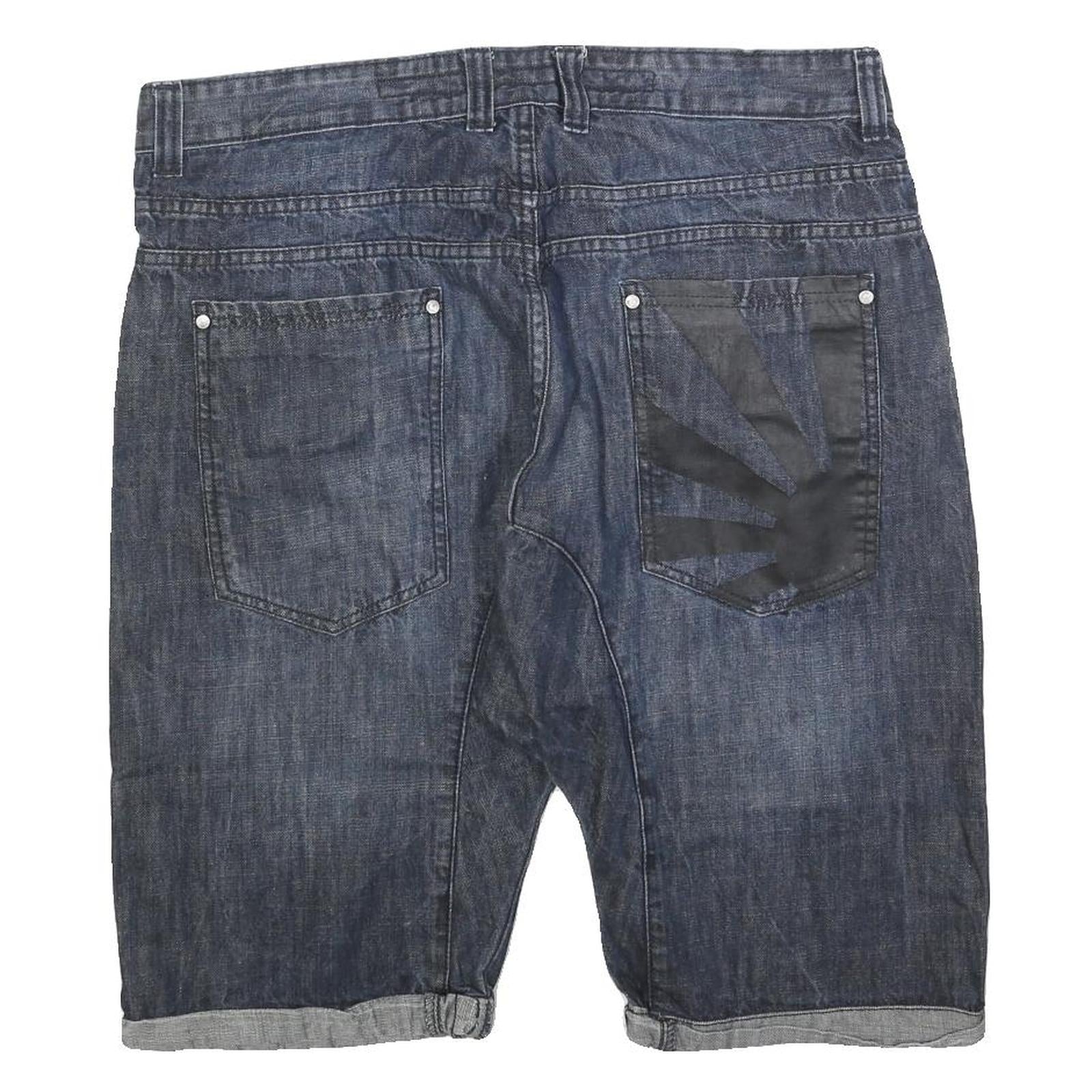 BENCH Mens Denim Blue Casual Shorts XL W38 Cotton Blend Stylish Pockets