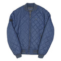 KANGOL Mens Blue Quilted Bomber Jacket M Polyester Blend Zip Collar Ribbed