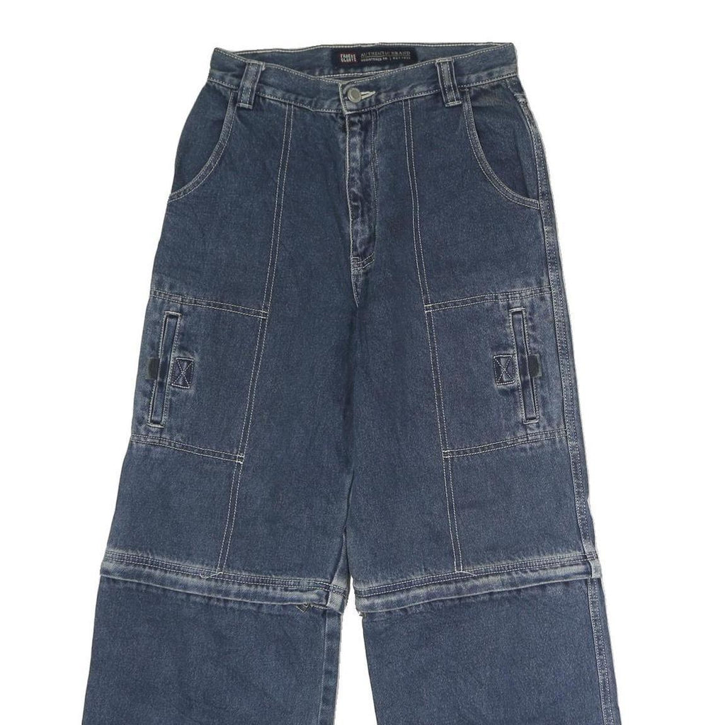 FADED GLORY Womens Blue Regular Straight Denim Medium W26 L27 Cargo Pockets Zip