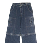 FADED GLORY Womens Blue Regular Straight Denim Medium W26 L27 Cargo Pockets Zip