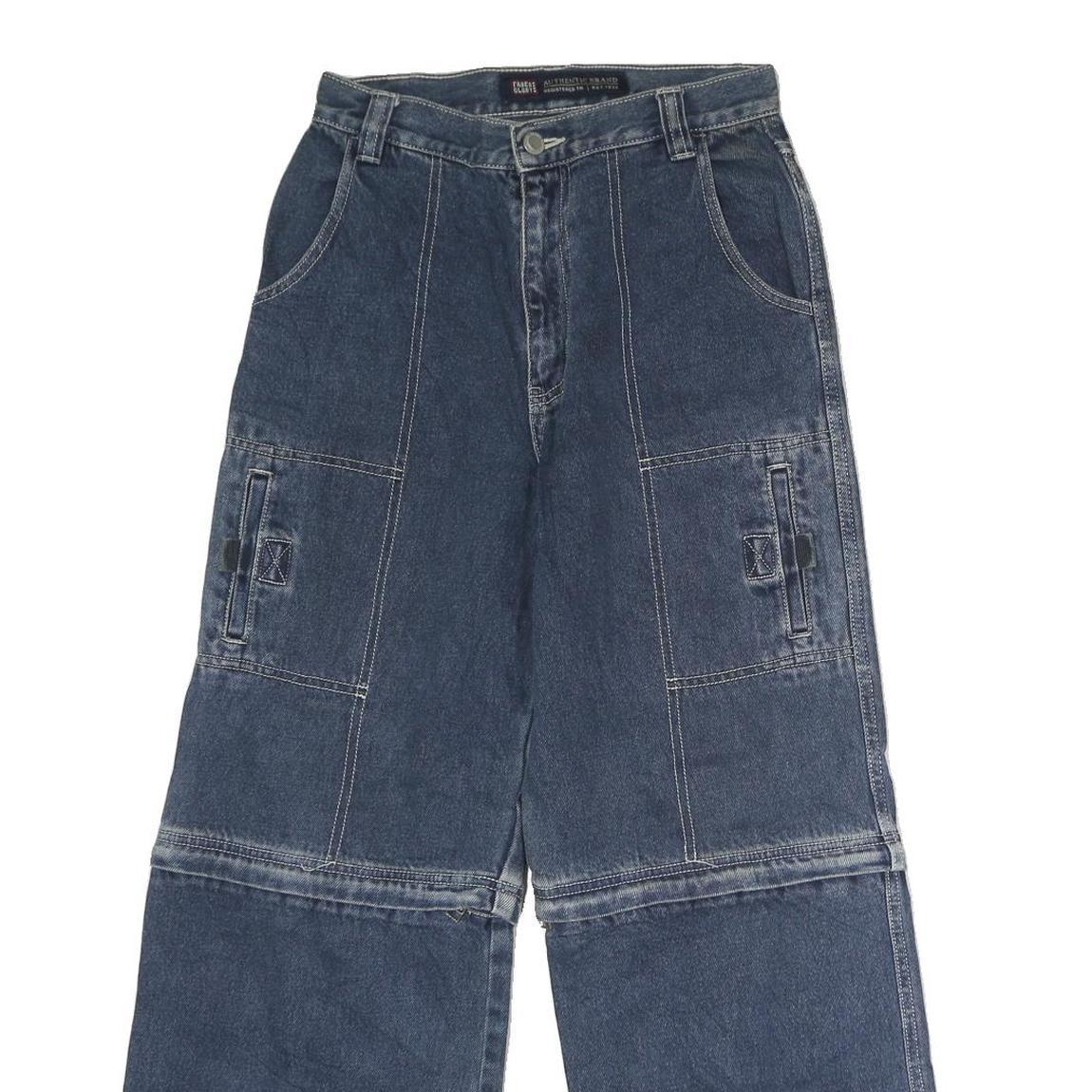 FADED GLORY Womens Blue Regular Straight Denim Medium W26 L27 Cargo Pockets Zip