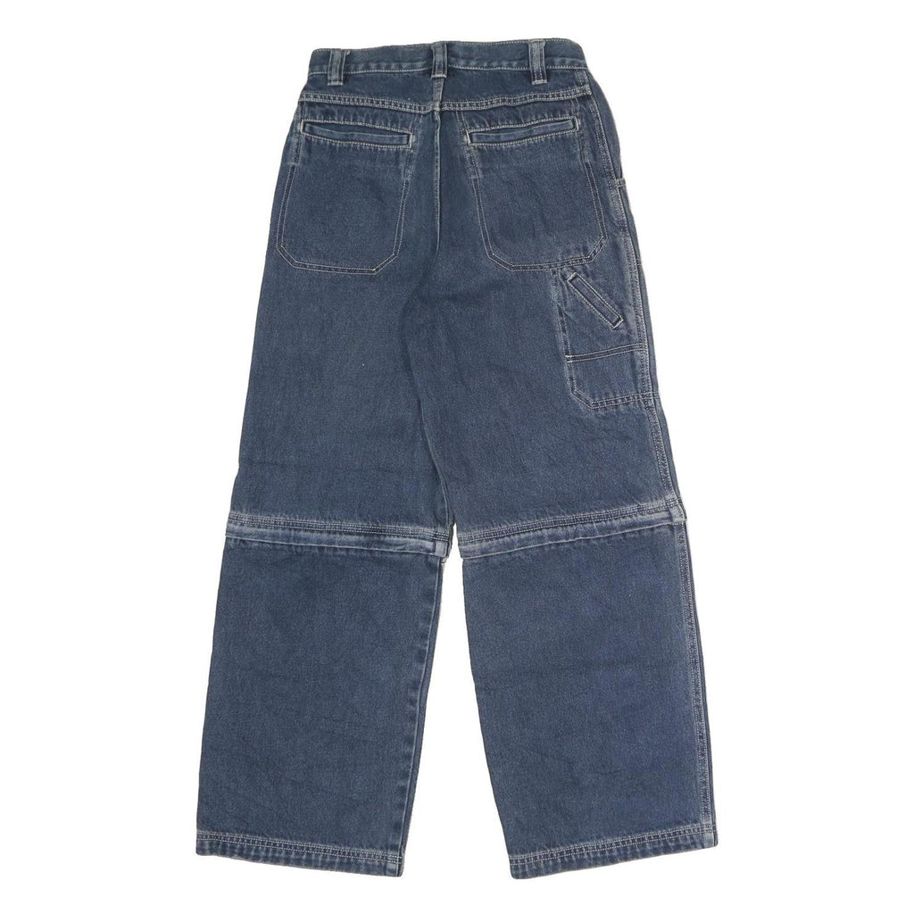 FADED GLORY Womens Blue Regular Straight Denim Medium W26 L27 Cargo Pockets Zip