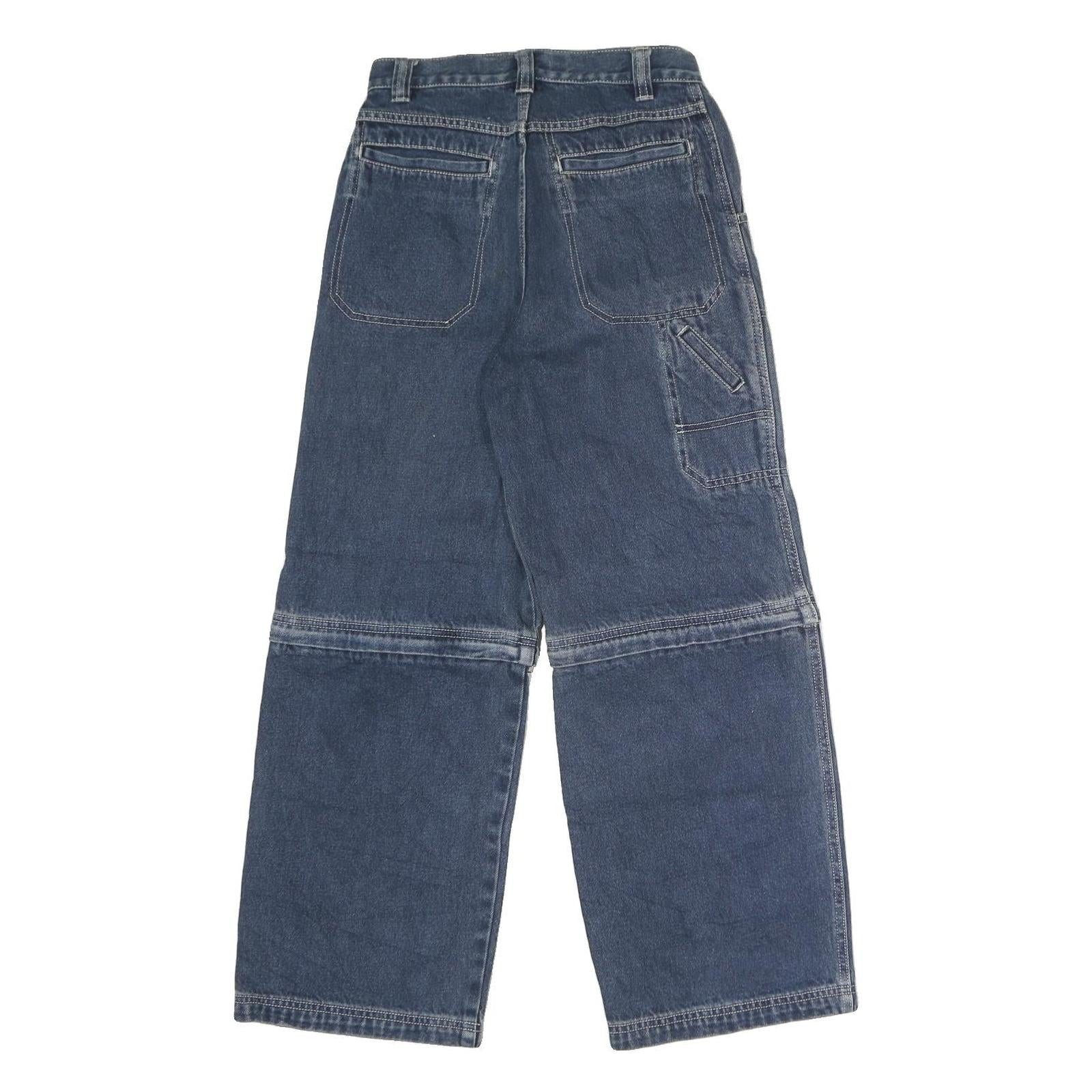 FADED GLORY Womens Blue Regular Straight Denim Medium W26 L27 Cargo Pockets Zip