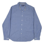 NAUTICA Mens Blue Plain Shirt XL Cotton Blend Classic Fit Long Sleeve
