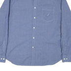 NAUTICA Mens Blue Plain Shirt XL Cotton Blend Classic Fit Long Sleeve