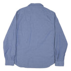 NAUTICA Mens Blue Plain Shirt XL Cotton Blend Classic Fit Long Sleeve