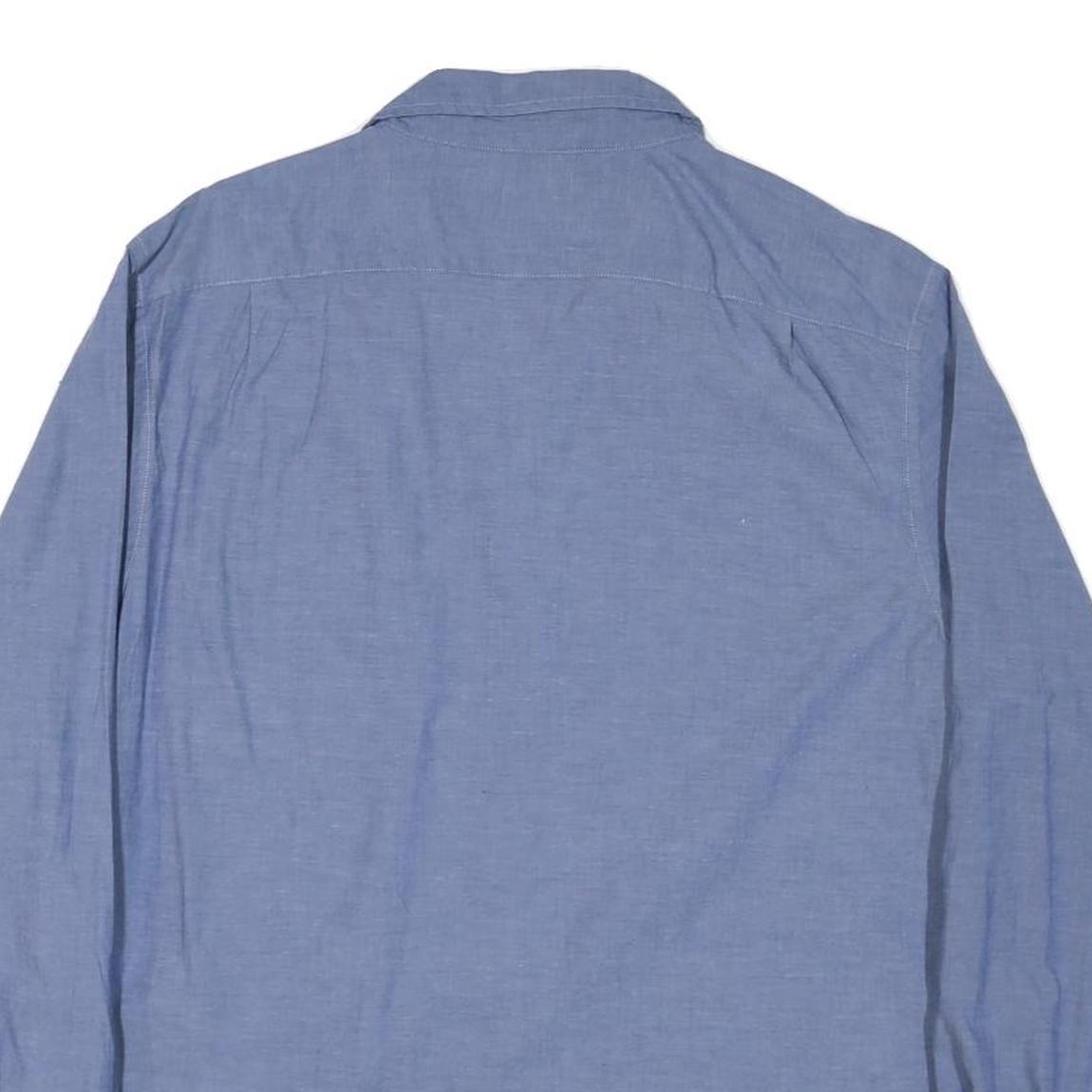 NAUTICA Mens Blue Plain Shirt XL Cotton Blend Classic Fit Long Sleeve