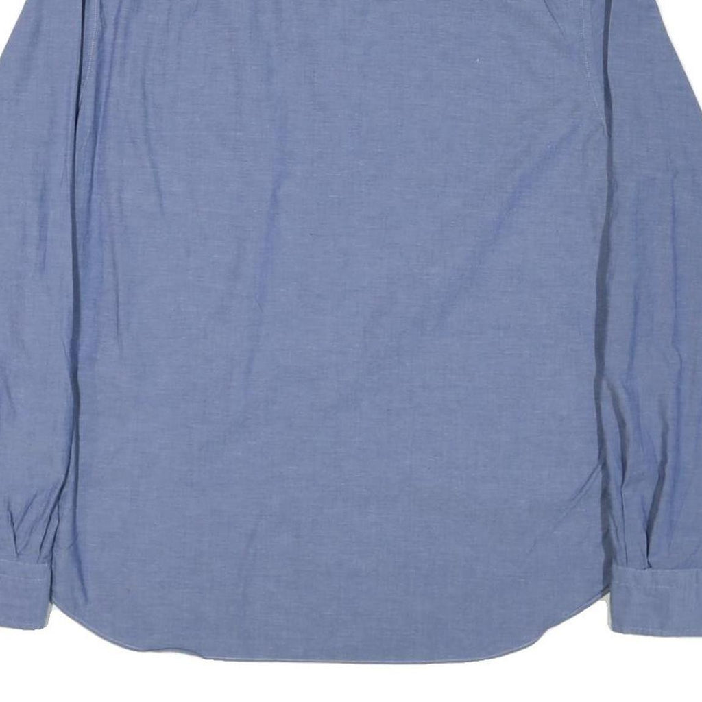 NAUTICA Mens Blue Plain Shirt XL Cotton Blend Classic Fit Long Sleeve