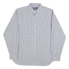 POLO RALPH LAUREN Mens Blue & White Check Shirt XL Classic Button Collar Long