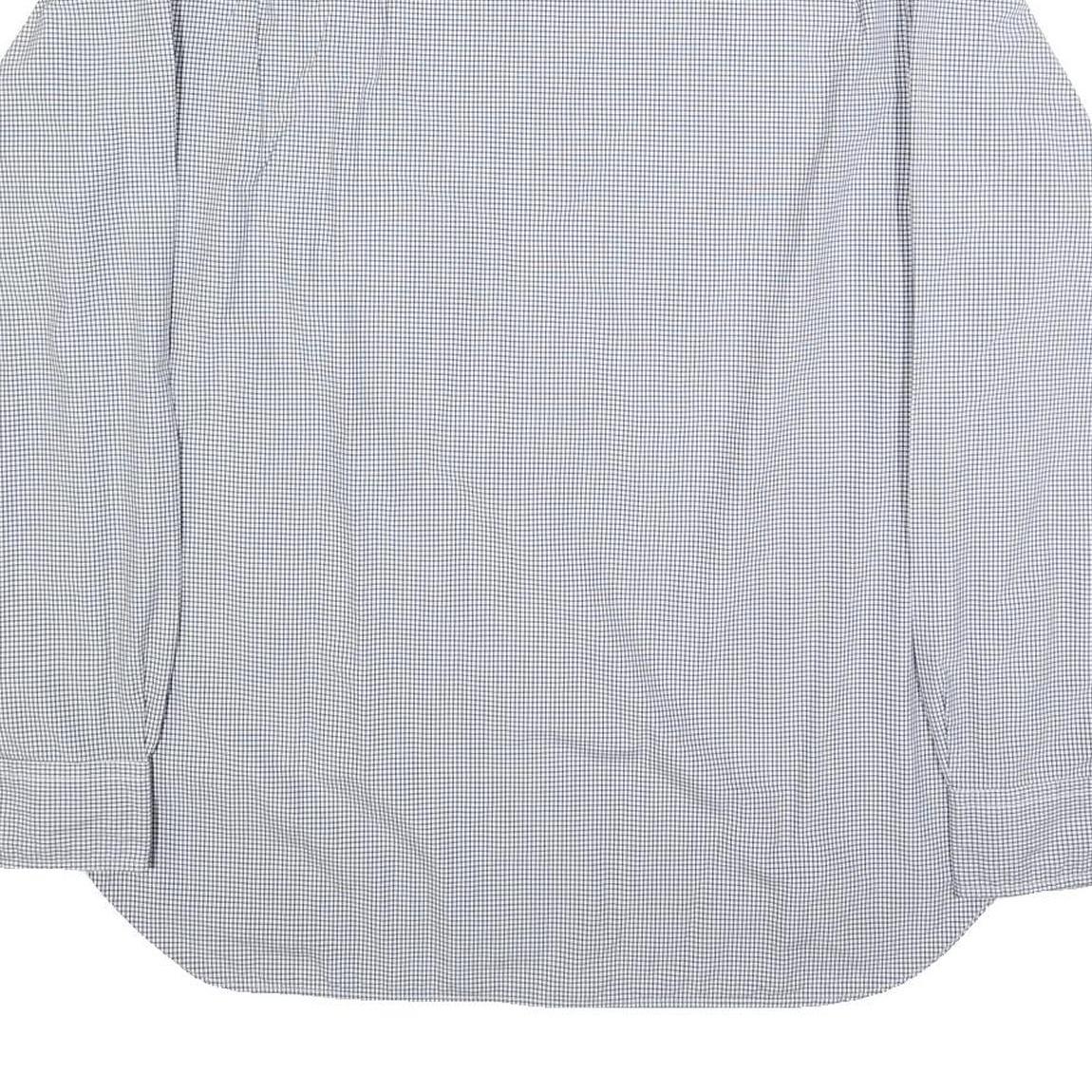 POLO RALPH LAUREN Mens Blue & White Check Shirt XL Classic Button Collar Long