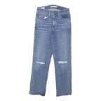 LEVI'S 724 Womens Jeans Blue Relaxed Straight Denim Medium W25 L24 Distressed