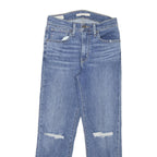 LEVI'S 724 Womens Jeans Blue Relaxed Straight Denim Medium W25 L24 Distressed