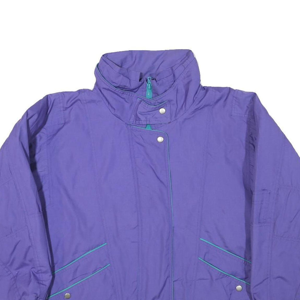 KENT STREET Womens Purple & Teal Zip Jacket M Polyester Blend Casual Outerwear