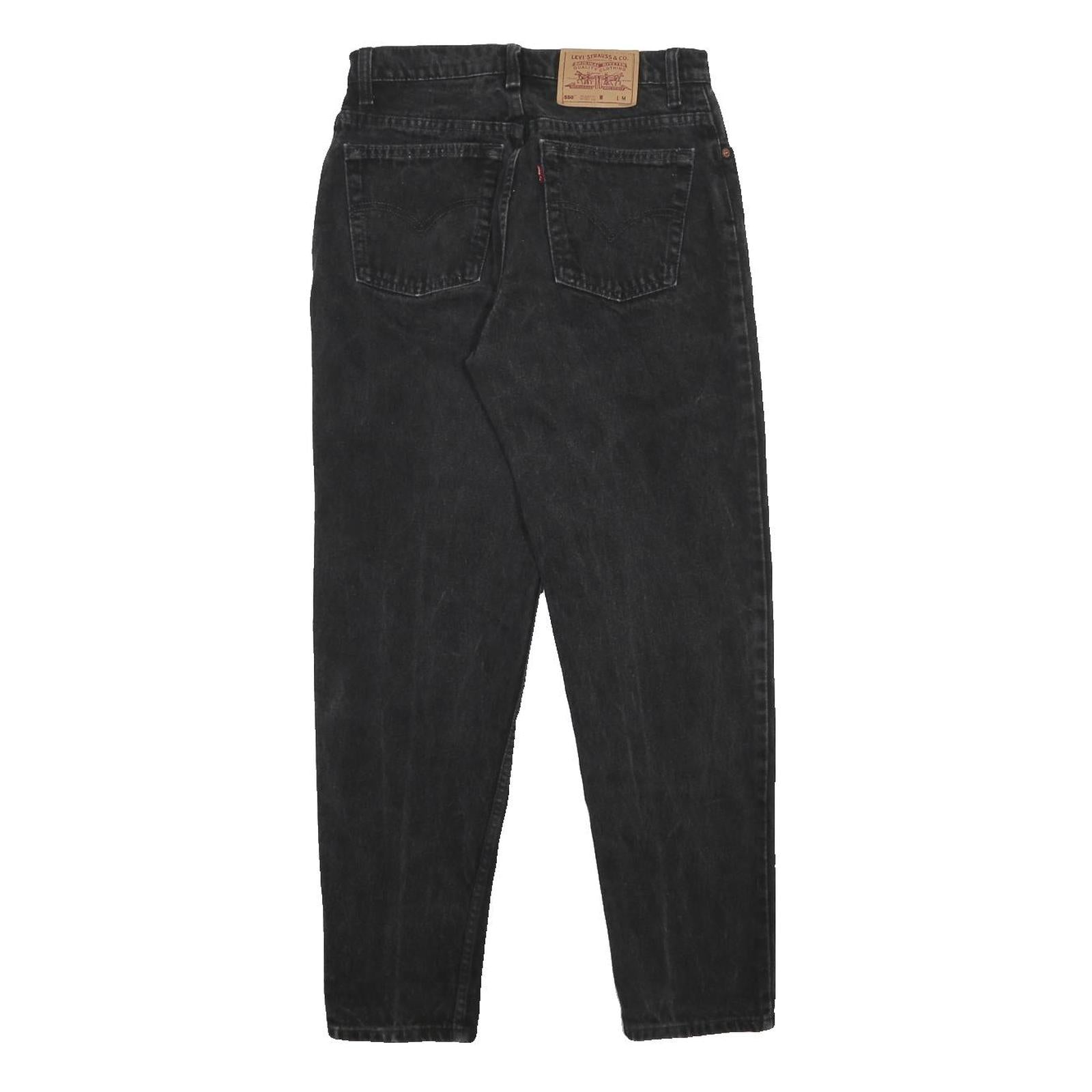 LEVI'S 550 Tapered Womens Jeans Black Relaxed Cotton Medium W28 L29 Stylish