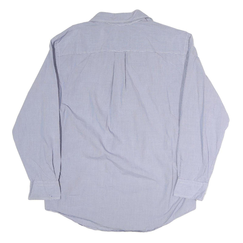 NAUTICA Mens Blue Check Shirt L Classic Cotton Long Sleeve Button Up