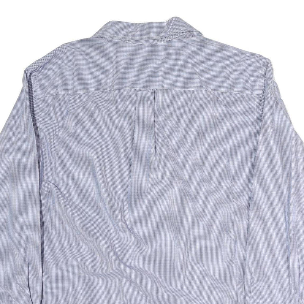 NAUTICA Mens Blue Check Shirt L Classic Cotton Long Sleeve Button Up
