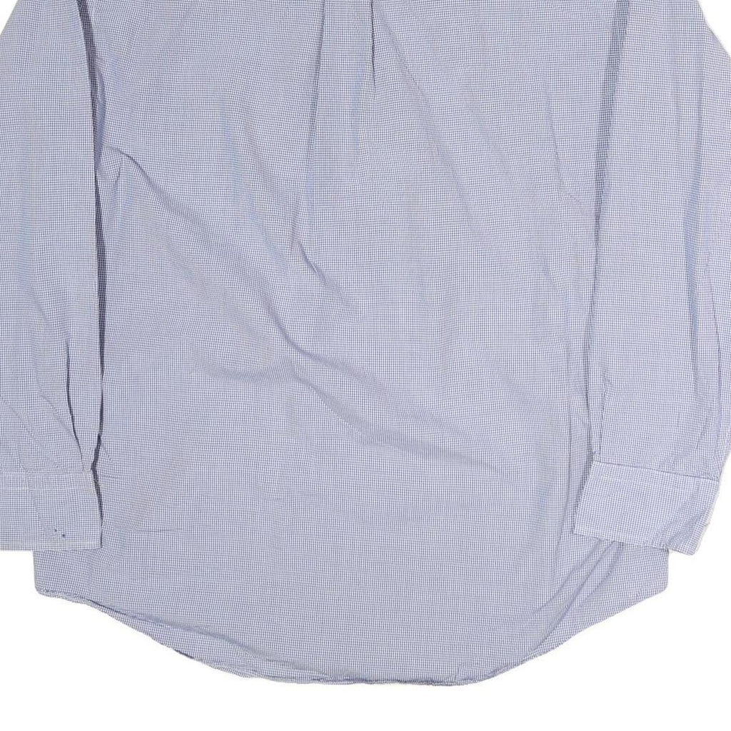 NAUTICA Mens Blue Check Shirt L Classic Cotton Long Sleeve Button Up
