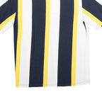 KARL KANI Mens Blue White & Yellow Stripe Graphic T-Shirt XS Short Sleeve Crew