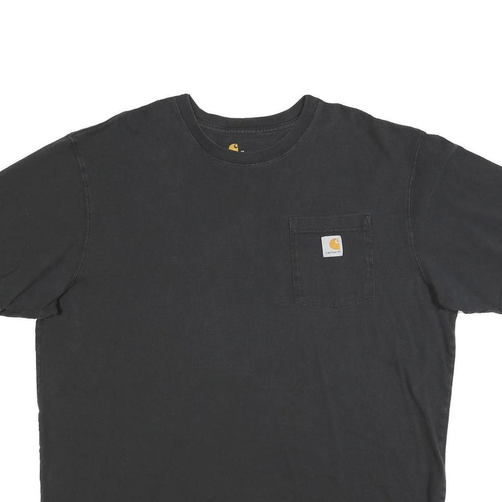 CARHARTT Mens Black Pocket T-Shirt XL Short Sleeve Crew Neck Casual Cotton Blend