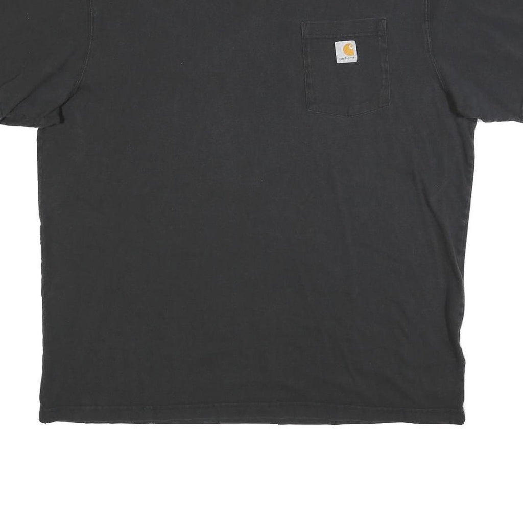 CARHARTT Mens Black Pocket T-Shirt XL Short Sleeve Crew Neck Casual Cotton Blend