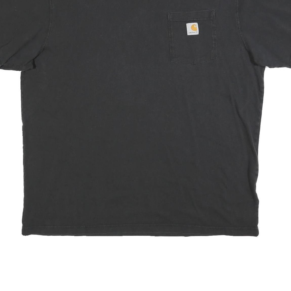CARHARTT Mens Black Pocket T-Shirt XL Short Sleeve Crew Neck Casual Cotton Blend