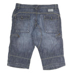 ALCW Mens Cotton Blue Denim Casual Shorts M W38 with Button Closure