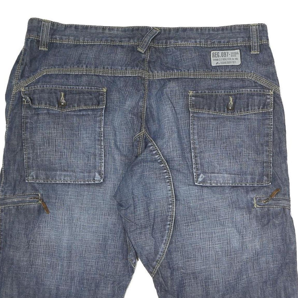 ALCW Mens Cotton Blue Denim Casual Shorts M W38 with Button Closure