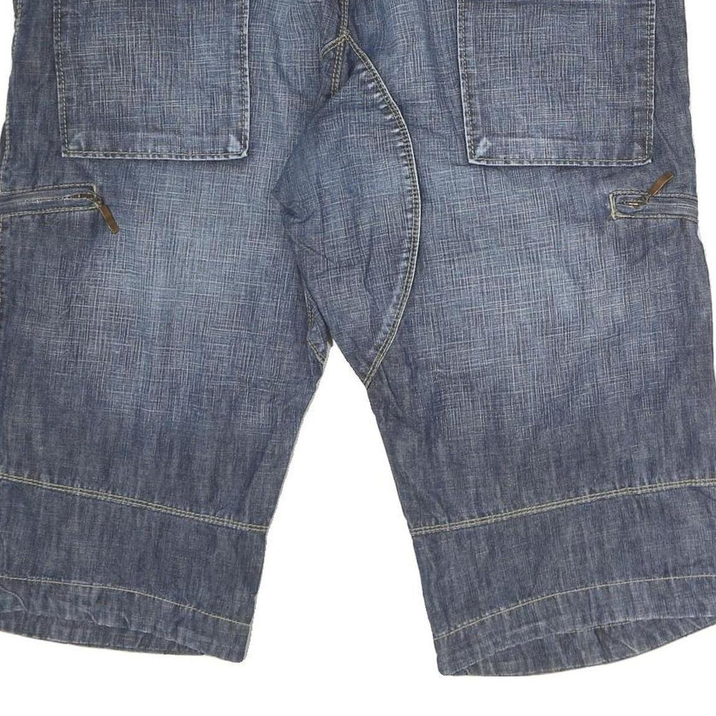 ALCW Mens Cotton Blue Denim Casual Shorts M W38 with Button Closure