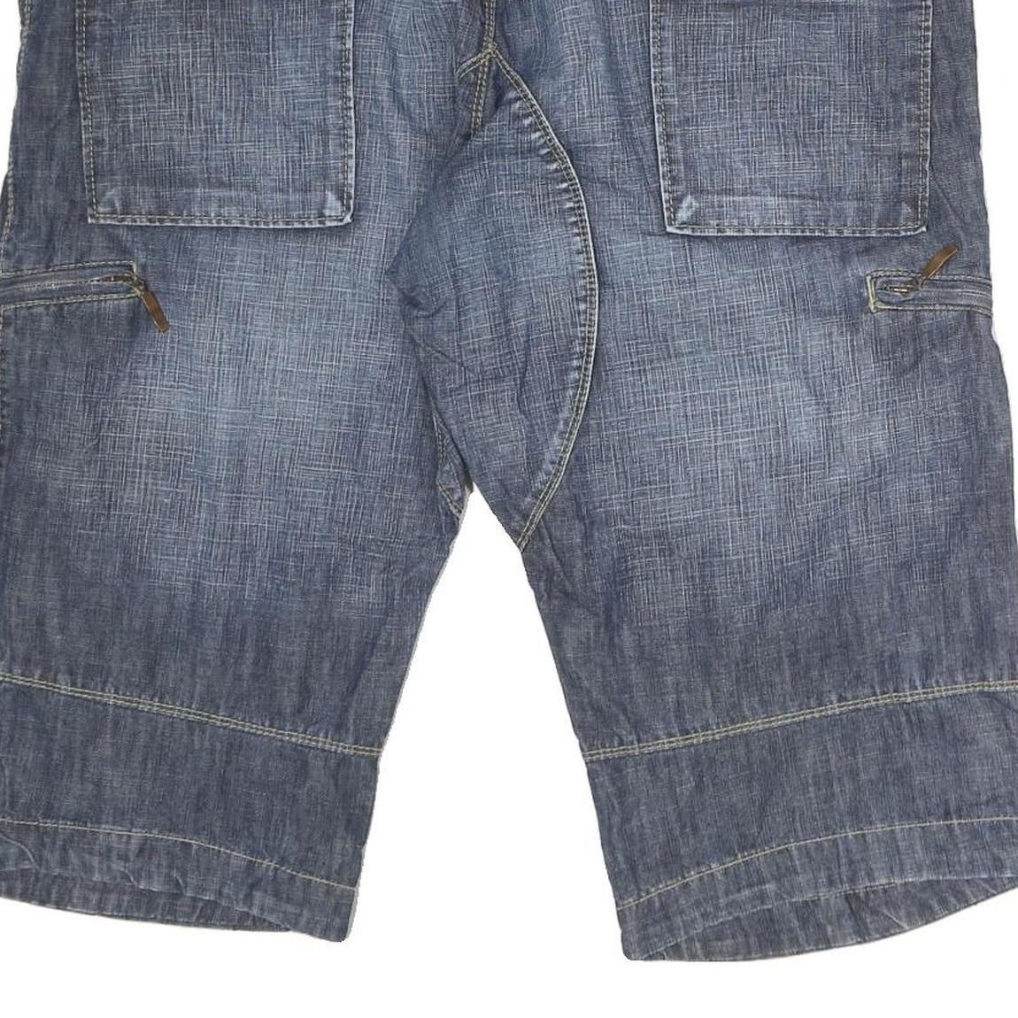 ALCW Mens Cotton Blue Denim Casual Shorts M W38 with Button Closure