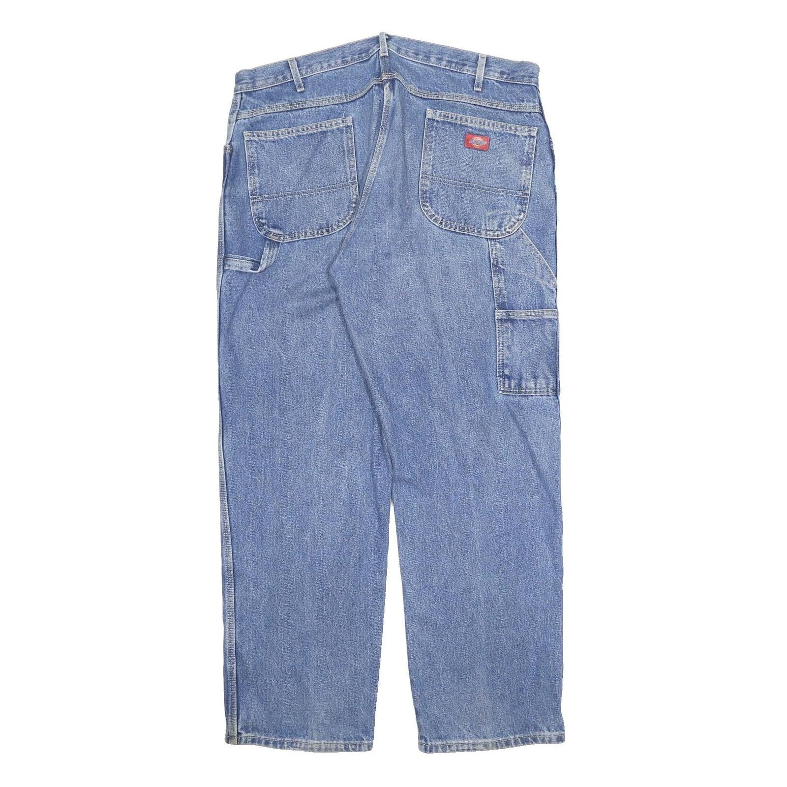 DICKIES Mens Jeans Blue Regular Straight Denim Medium W40 L31 Workwear Casual