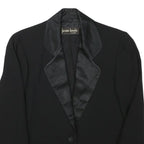 JEAN LOUIS Womens Black Jacket XS Polyester Blend Button Closure Satin Collar