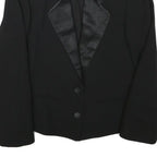 JEAN LOUIS Womens Black Jacket XS Polyester Blend Button Closure Satin Collar