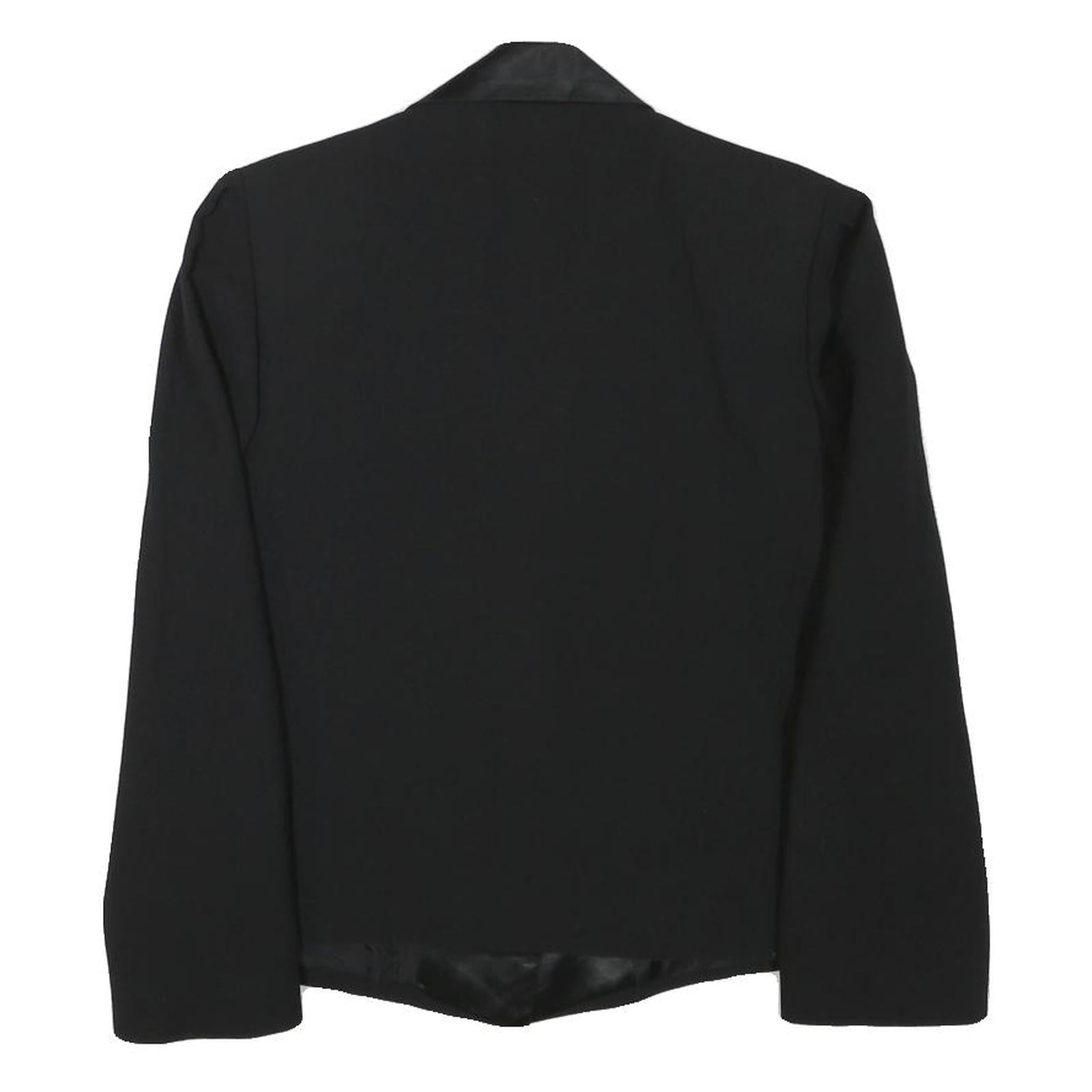 JEAN LOUIS Womens Black Jacket XS Polyester Blend Button Closure Satin Collar