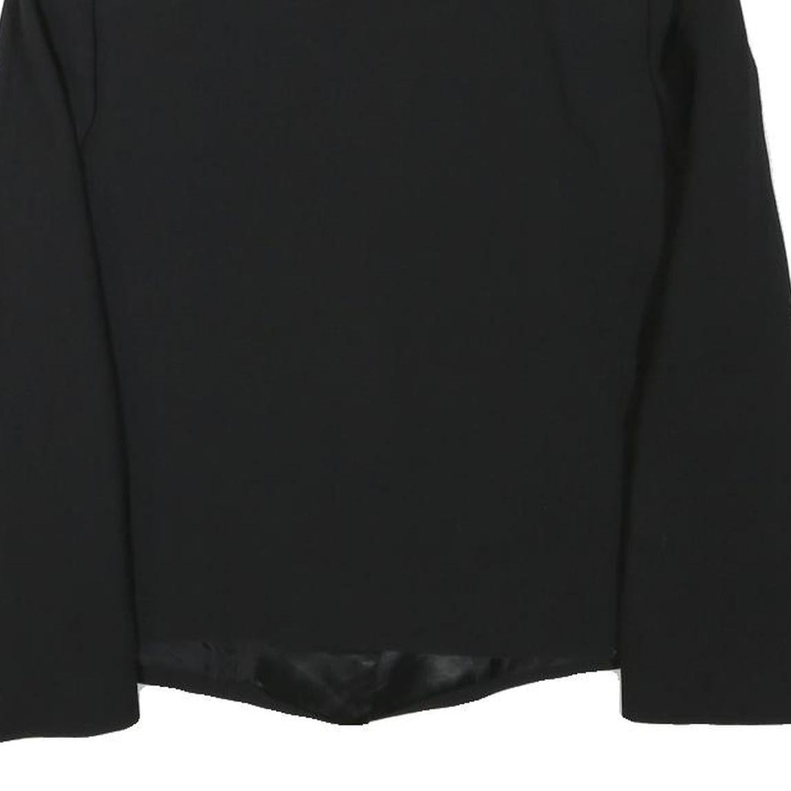 JEAN LOUIS Womens Black Jacket XS Polyester Blend Button Closure Satin Collar