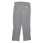 CARHARTT Mens Cotton Blend Grey Relaxed Fit Straight Trousers W34 L32 Casual