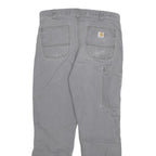CARHARTT Mens Cotton Blend Grey Relaxed Fit Straight Trousers W34 L32 Casual