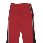 NIKE Womens Relaxed Red & Black Polyester Zip Trousers W31 L31 Casual Sport