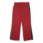 NIKE Womens Relaxed Red & Black Polyester Zip Trousers W31 L31 Casual Sport