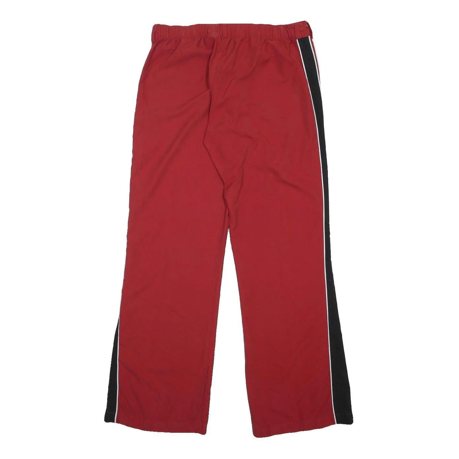 NIKE Womens Relaxed Red & Black Polyester Zip Trousers W31 L31 Casual Sport