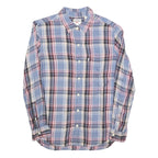 LEVI'S Womens Blue & Red Check Shirt XS Button Down Cotton Blend Lightweight