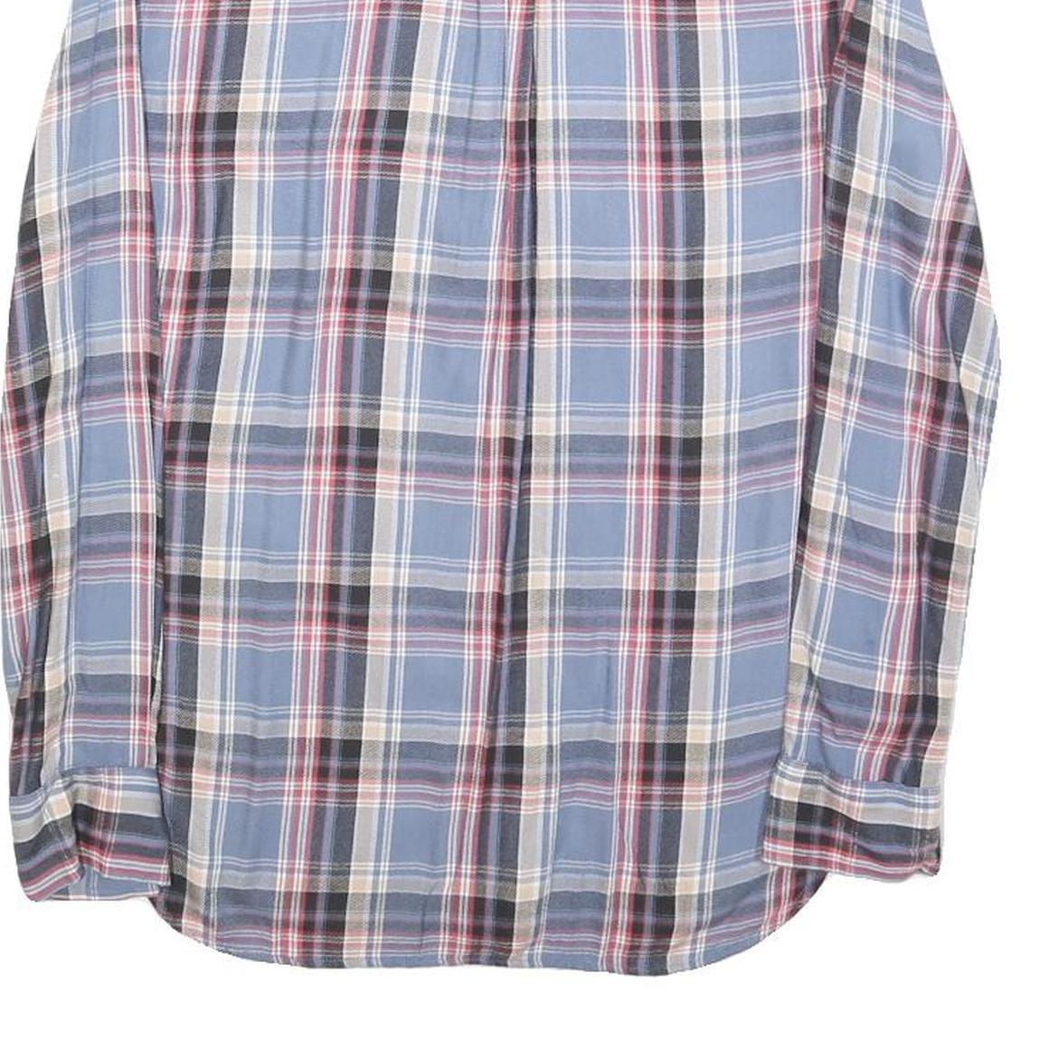 LEVI'S Womens Blue & Red Check Shirt XS Button Down Cotton Blend Lightweight